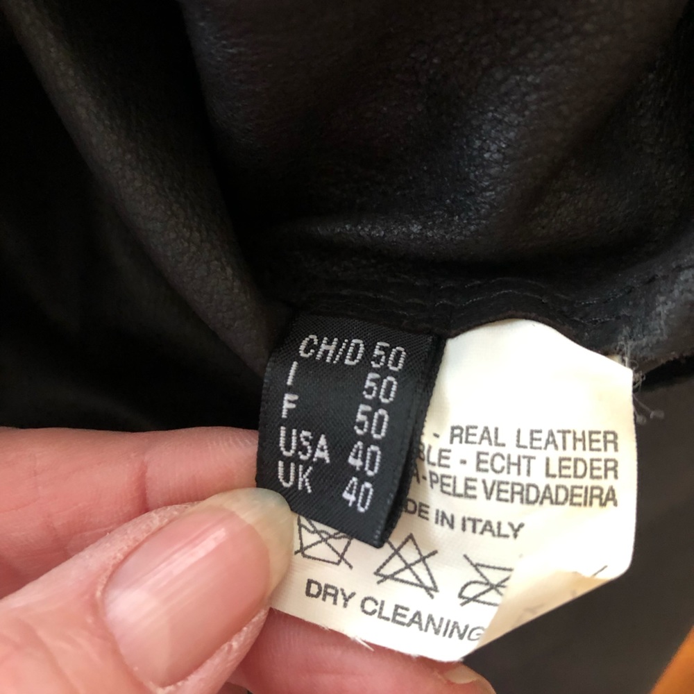 BRUNO MAGLI Black Leather Coat Jacket Made in Italy Size 40 - Picture 5 of 5